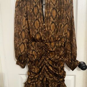 Zara Brown Snake Pattern Dress